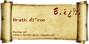 Brath Áron névjegykártya